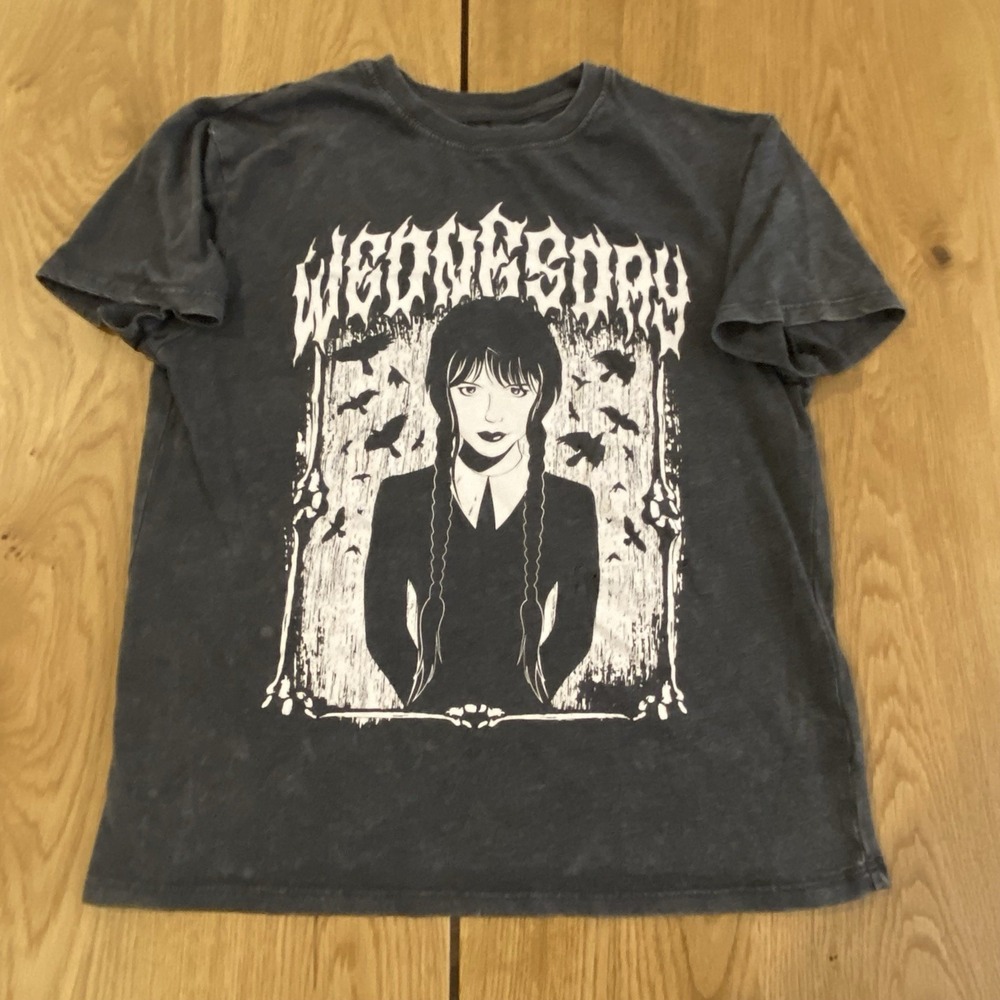 Wednesday Addams Youth Medium Black T-shirt The Addams Family Movie Goth Grunge